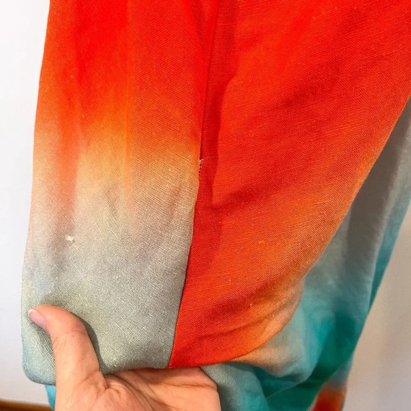 The Wolf Gang Martina Linen Blend Ombre Open Cutout Back Straight Leg Jumpsuit M - Picture 15 of 15